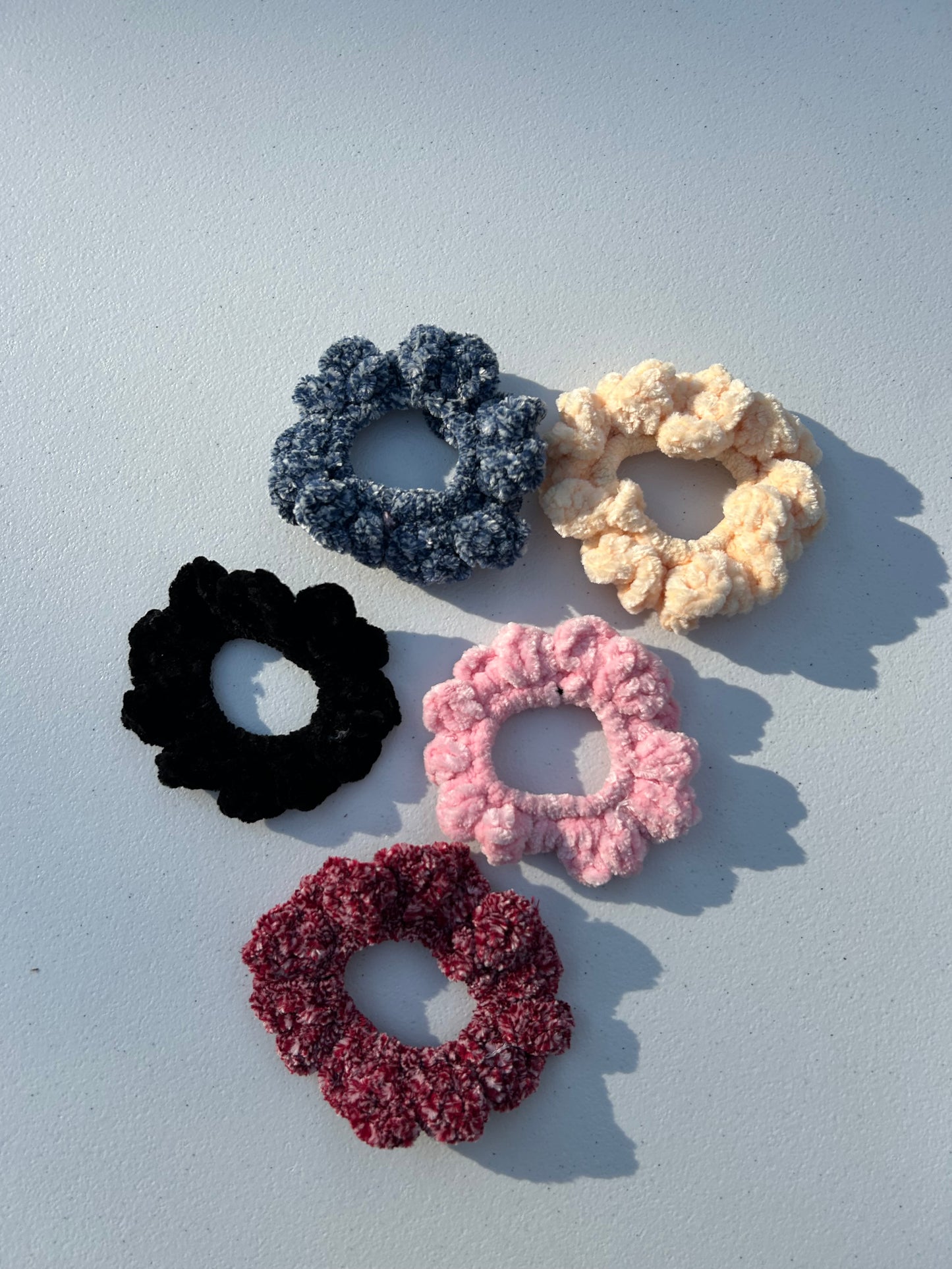 Velvet Retro Crochet Scrunchies