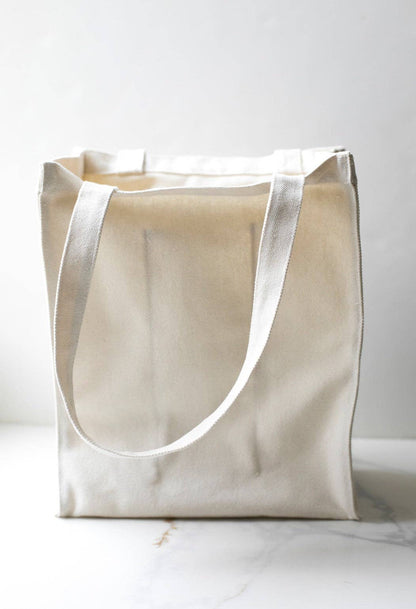 Reusable Bottle Carrier - Canvas Tote Bag With Dividers