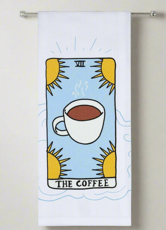 THE COFFEE Kitchen Tarot Dishtowel