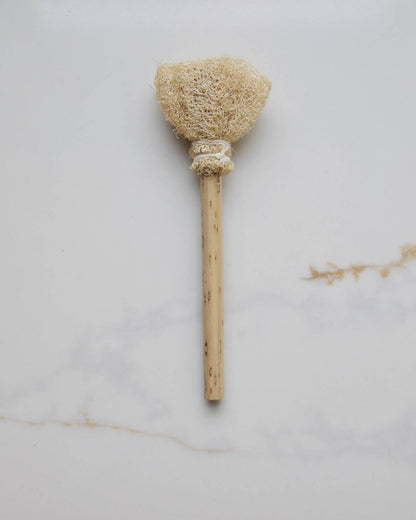 Natural loofah cup brush