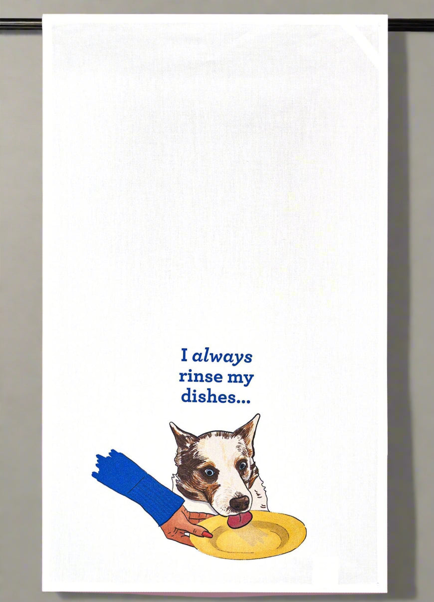 I Always Rinse My Dishes Dog Pet Parent Dishtowel