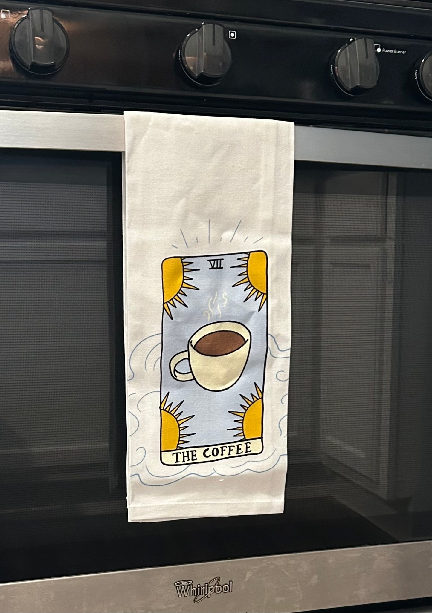 THE COFFEE Kitchen Tarot Dishtowel