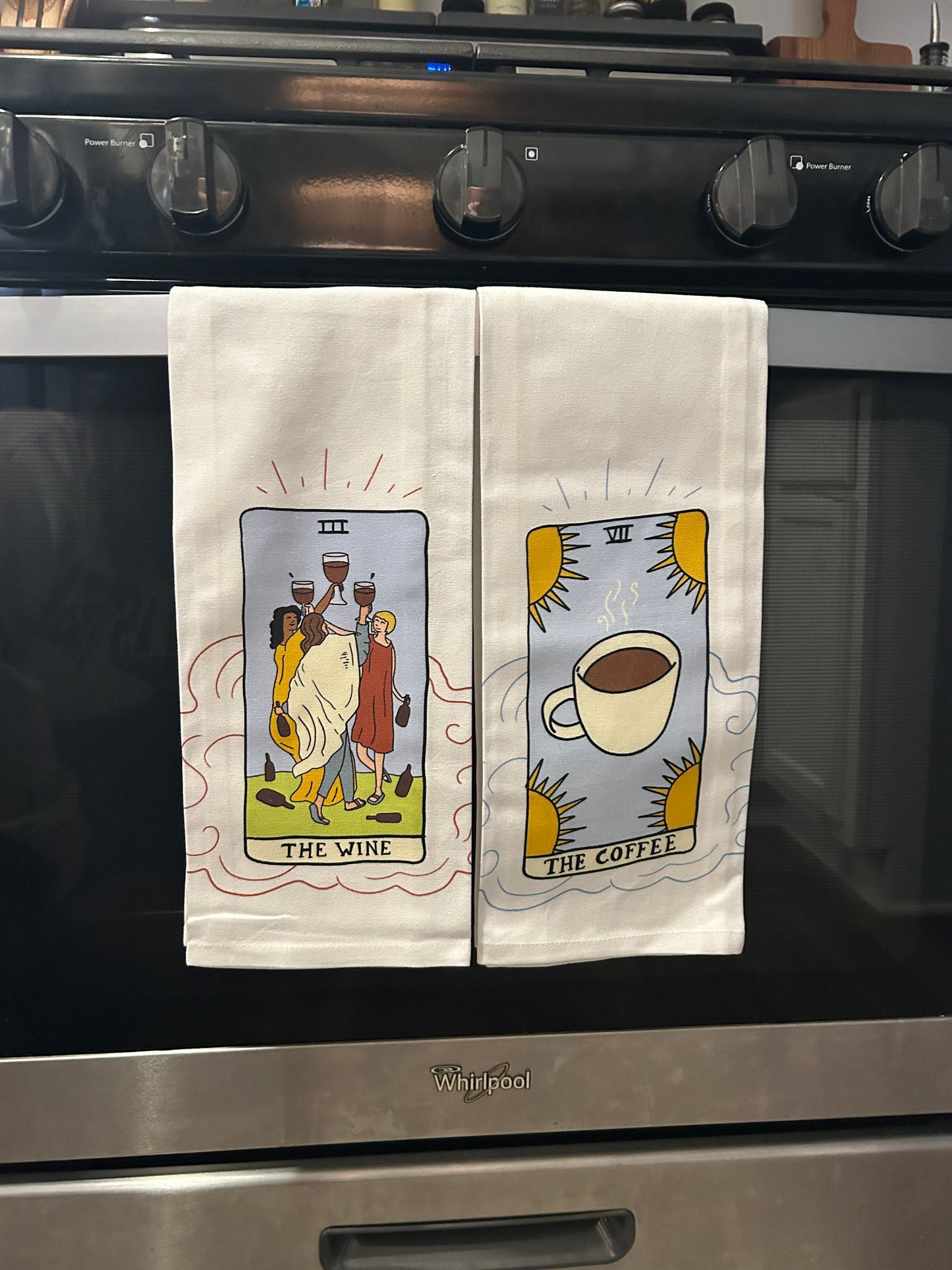 THE COFFEE Kitchen Tarot Dishtowel
