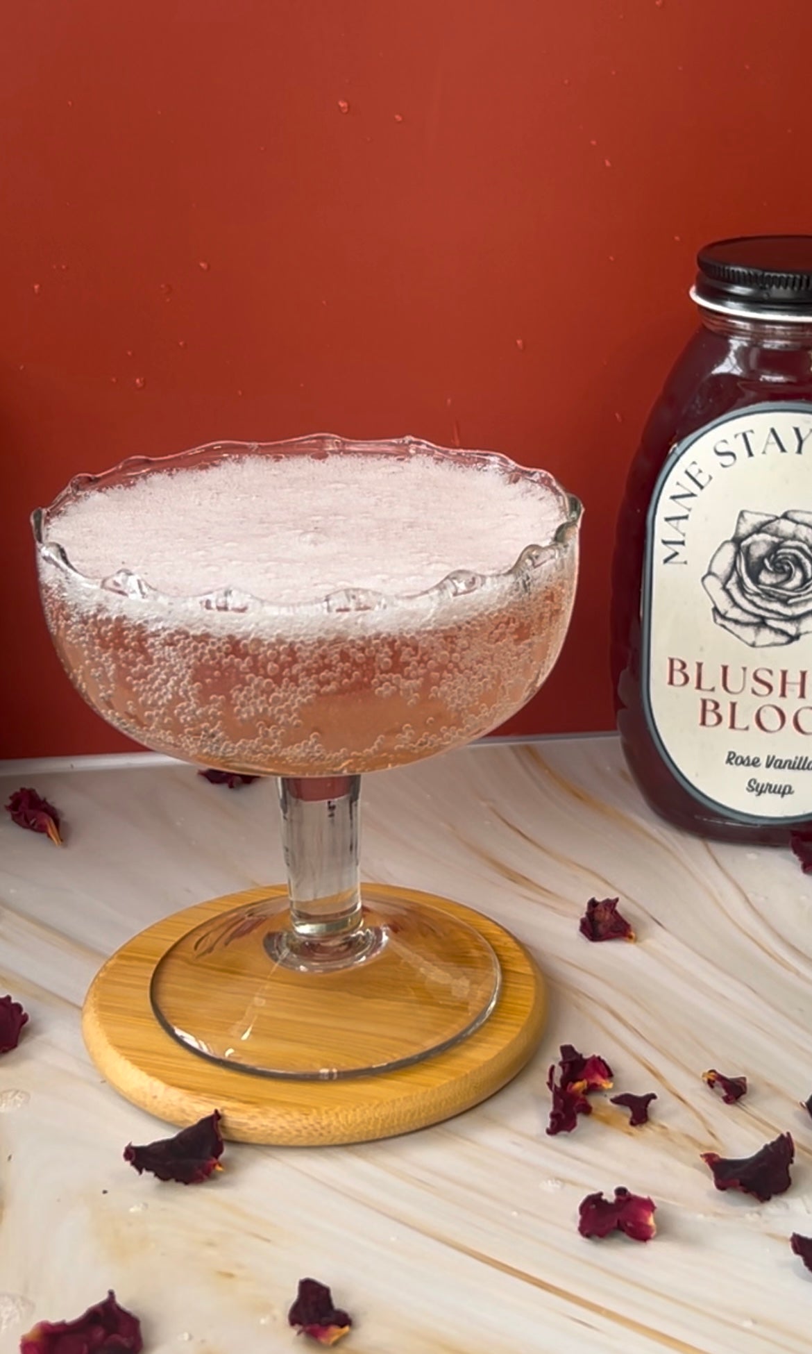 Blushing Bloom: Rose & Vanilla Syrup