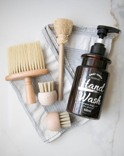 Natural loofah cup brush