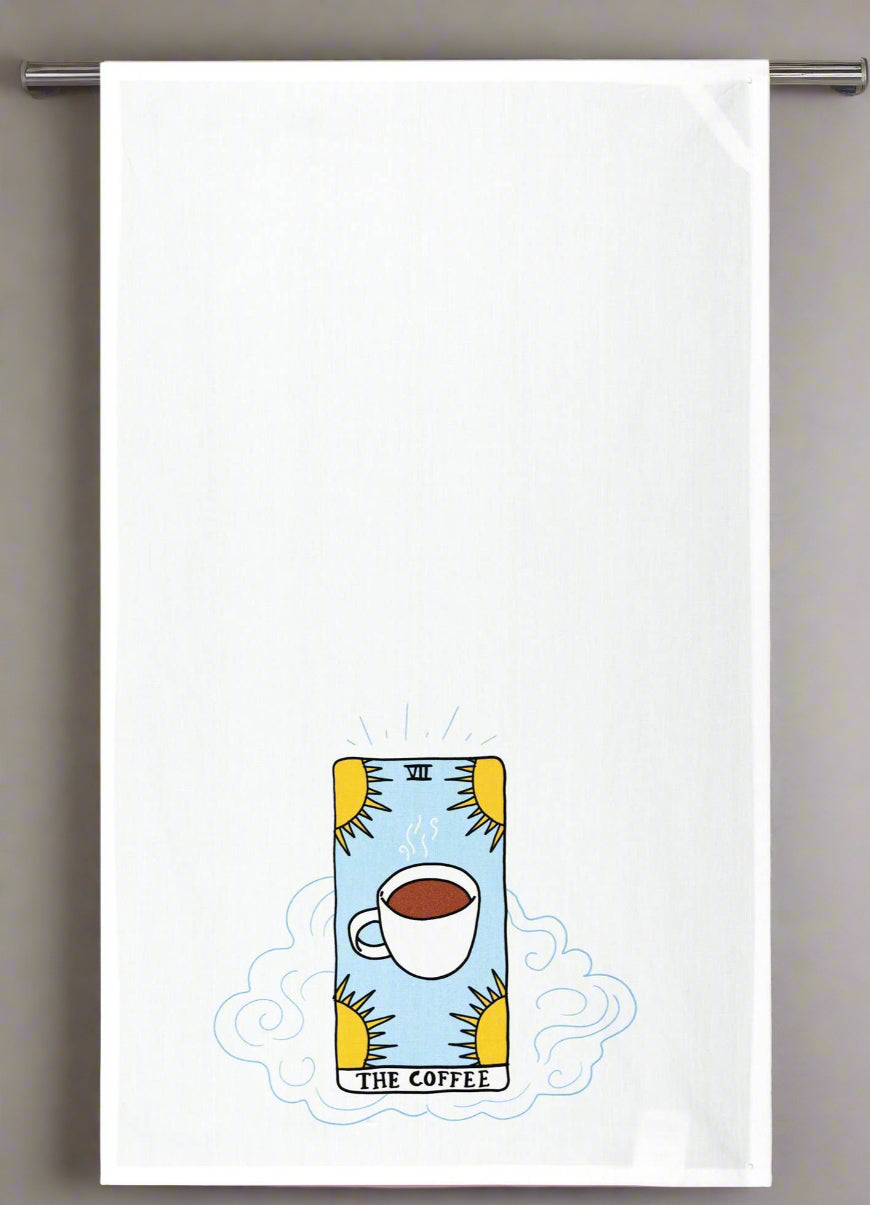 THE COFFEE Kitchen Tarot Dishtowel